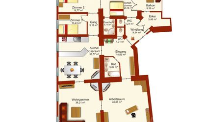 Schematischer Plan der Wohnung